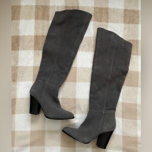 Design Lab Lord & Taylor Dark Gray Over the Knee Heel Boots 8.5 Womens NWOT